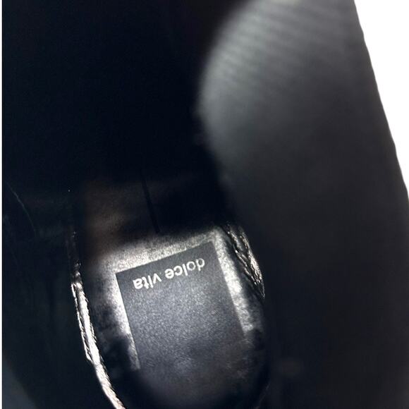 Dolce Vita Huey Black Leather Lug Sole Chelsea Booties Size 8 - Picture 6 of 13